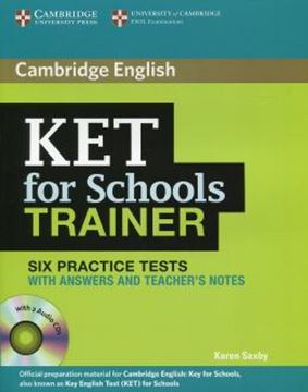 Imagem de ENGLISH KET FOR SCHOOLS TRAINER SIX PRACTICE TESTS WITH ANSWERS AND AUDIO CDS