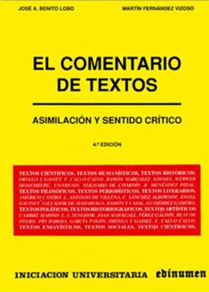 Picture of EL COMENTARIO DE TEXTOS - 4ª ED