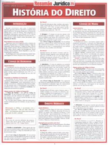 Picture of RESUMAO - HISTORIA DO DIREITO