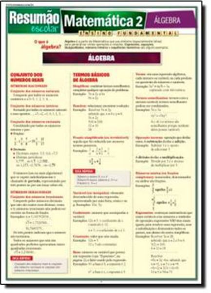 Picture of RESUMAO - MATEMATICA 2 - ALGEBRA