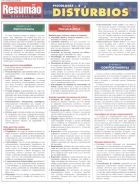 Imagem de RESUMAO - PSICOLOGIA 2 - DISTURBIOS