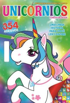 Imagem de UNICORNIOS - MEGAPRANCHETA PARA COLORIR COM ADESIVOS