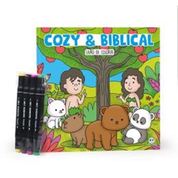 Picture of COZY AND BIBLICAL - LIVRO DE COLORIR COM 4 CANETINHAS