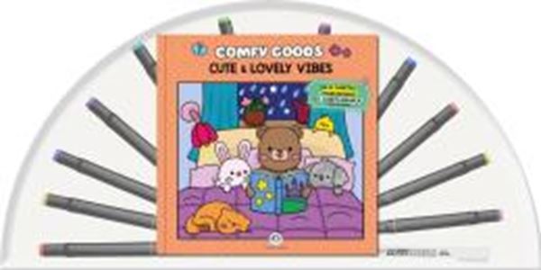 Picture of CUTE AND LOVELY VIBES - LIVRO PARA COLORIR COM 12 CANETINHAS